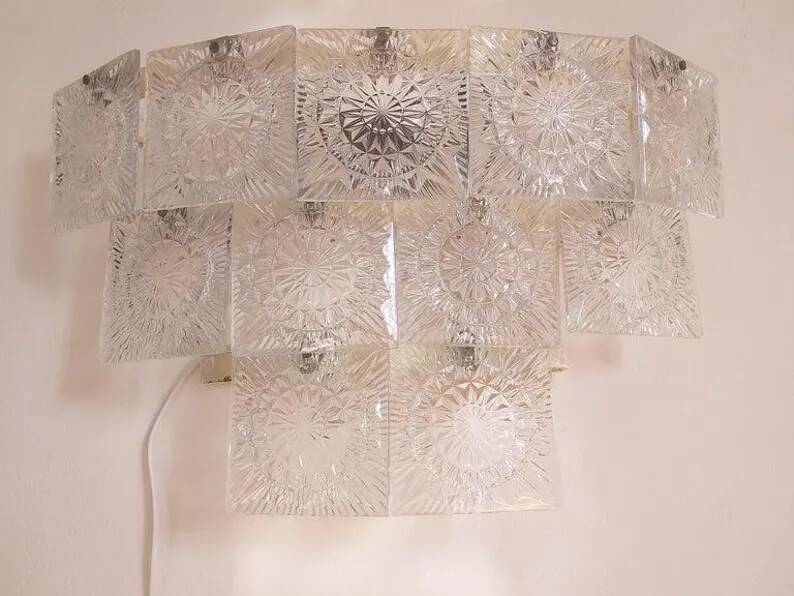 Midcentury Large Wall Lamp Kamenicky Senov, 1970s