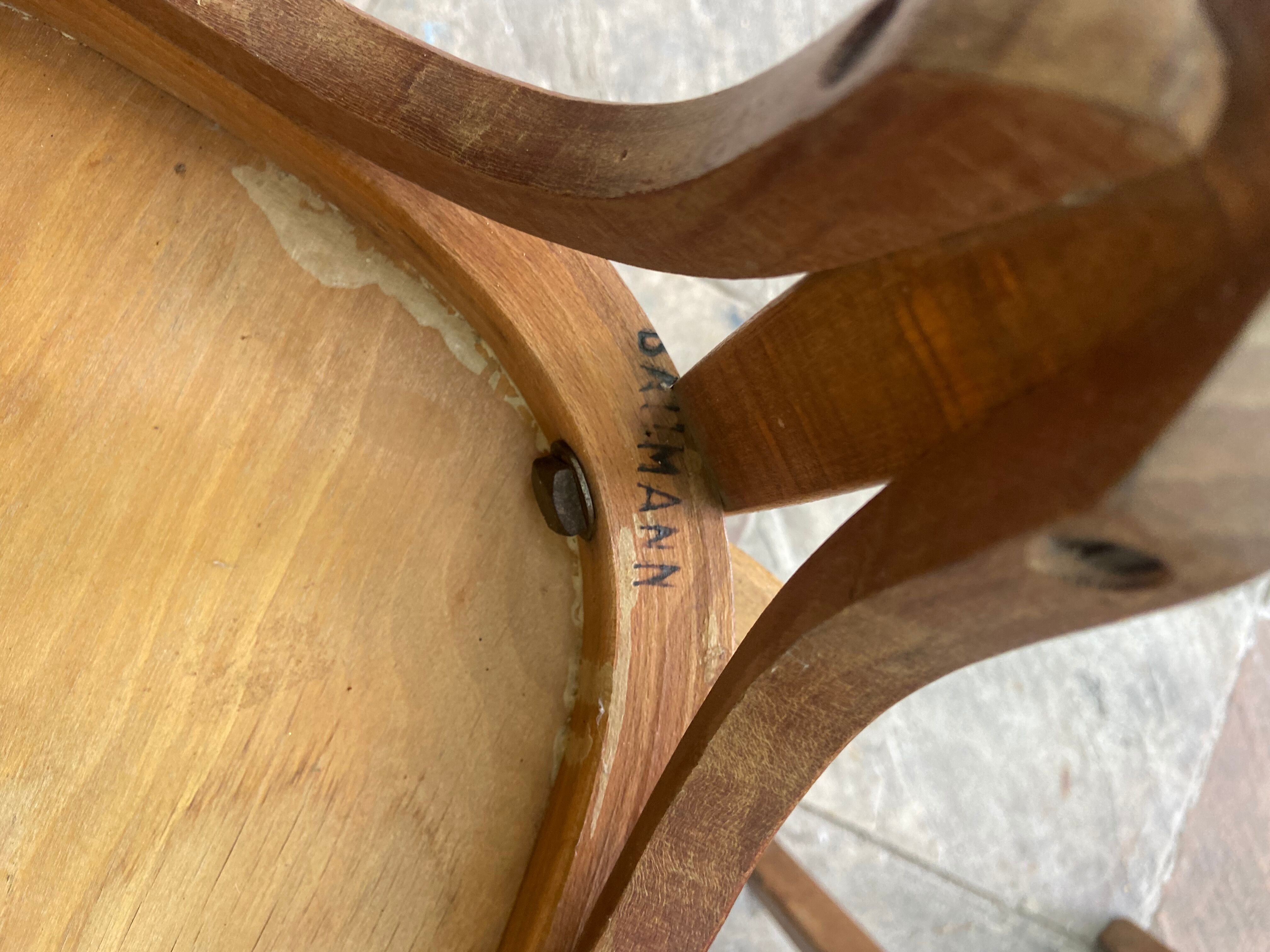 Trio of vintage Bauman bistro chairs