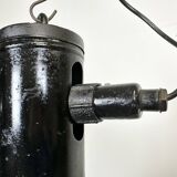 Industrial Black Enamel Factory Hanging Lamp, 1950s