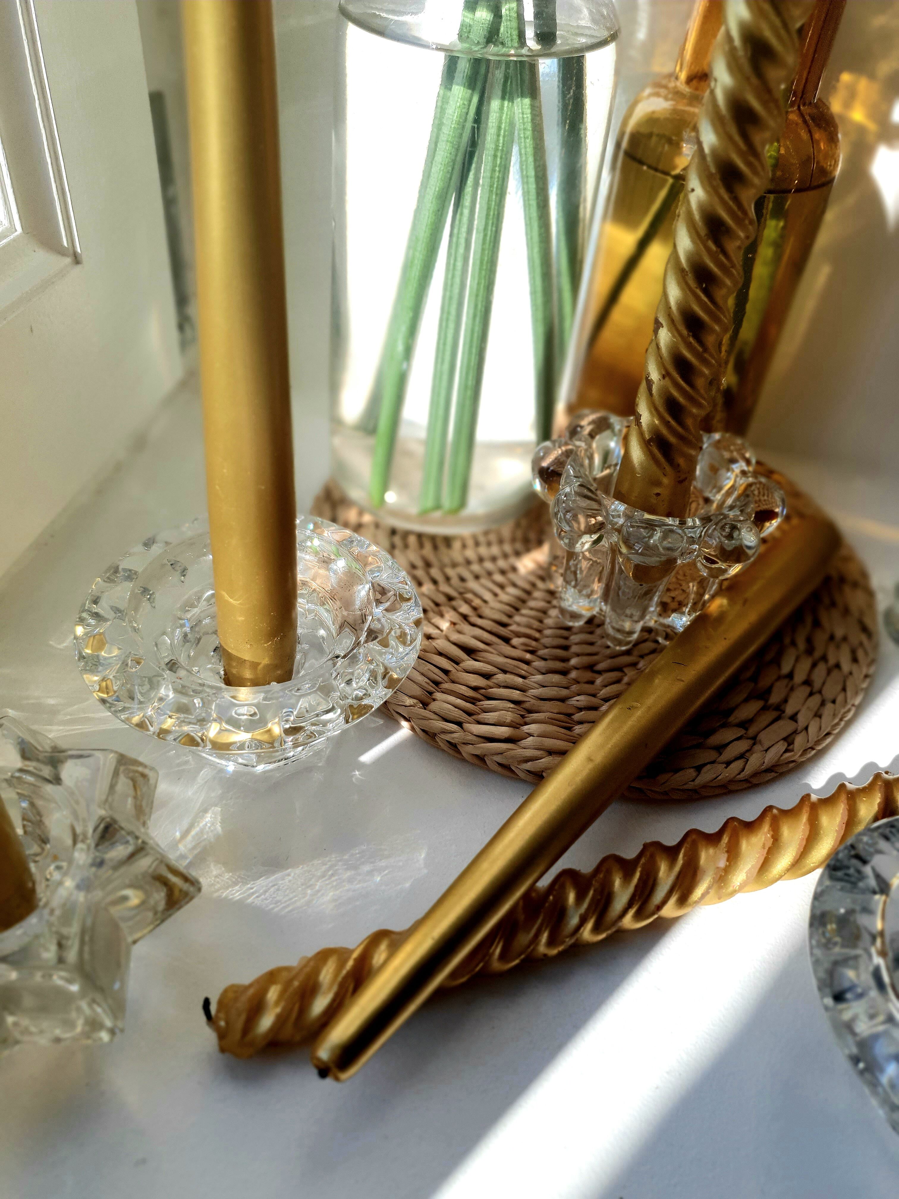 Glass candle holders