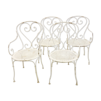 Wrought iron garden armchairs