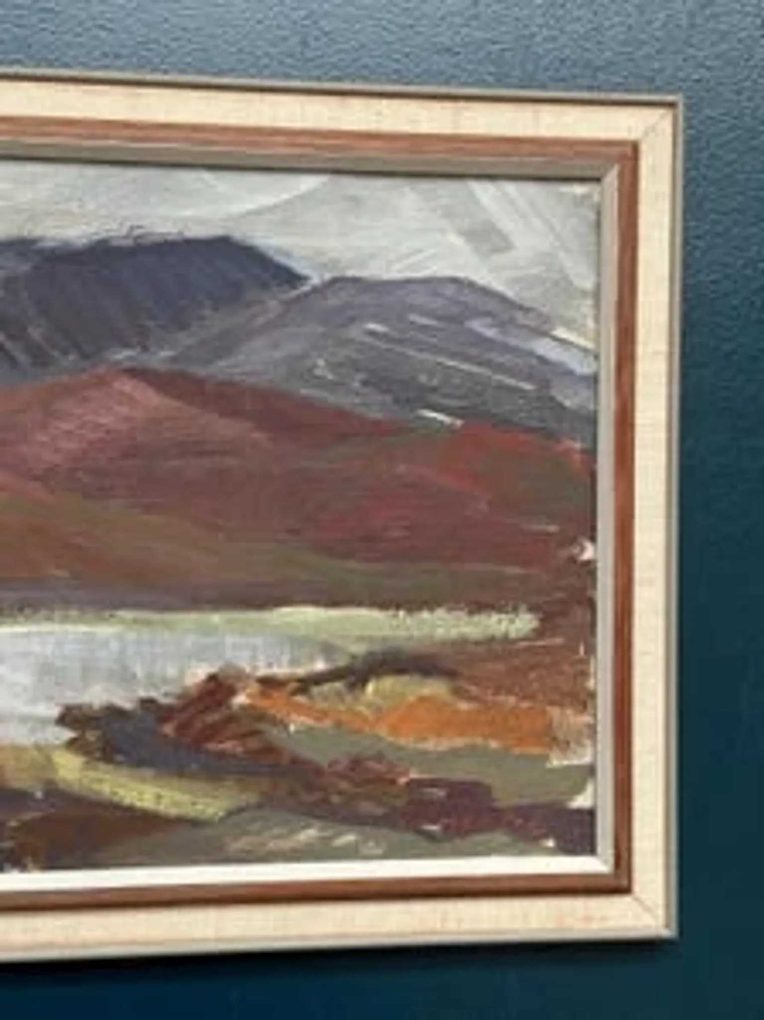 Swedish Oil on Canvas – “Mountains and Water” – Signed – Vintage & Framed