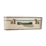 Old cream and green coloured suitcase