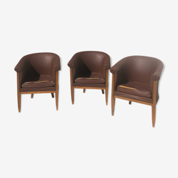 3 Charles Bernel armchairs