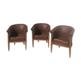 3 Charles Bernel armchairs