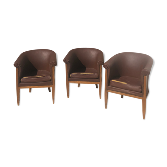 3 Charles Bernel armchairs