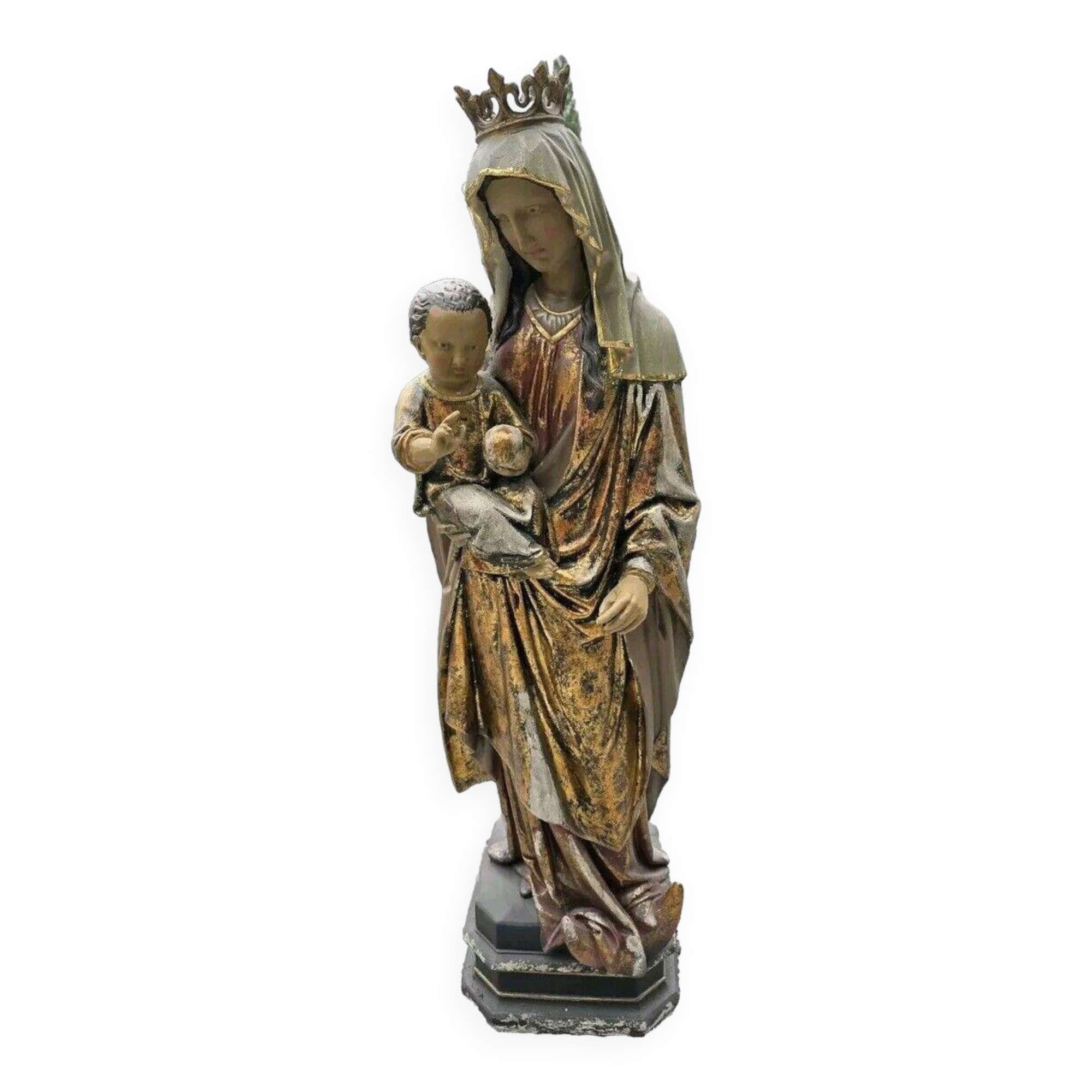 statue de la vierge à l'enfant en polyester