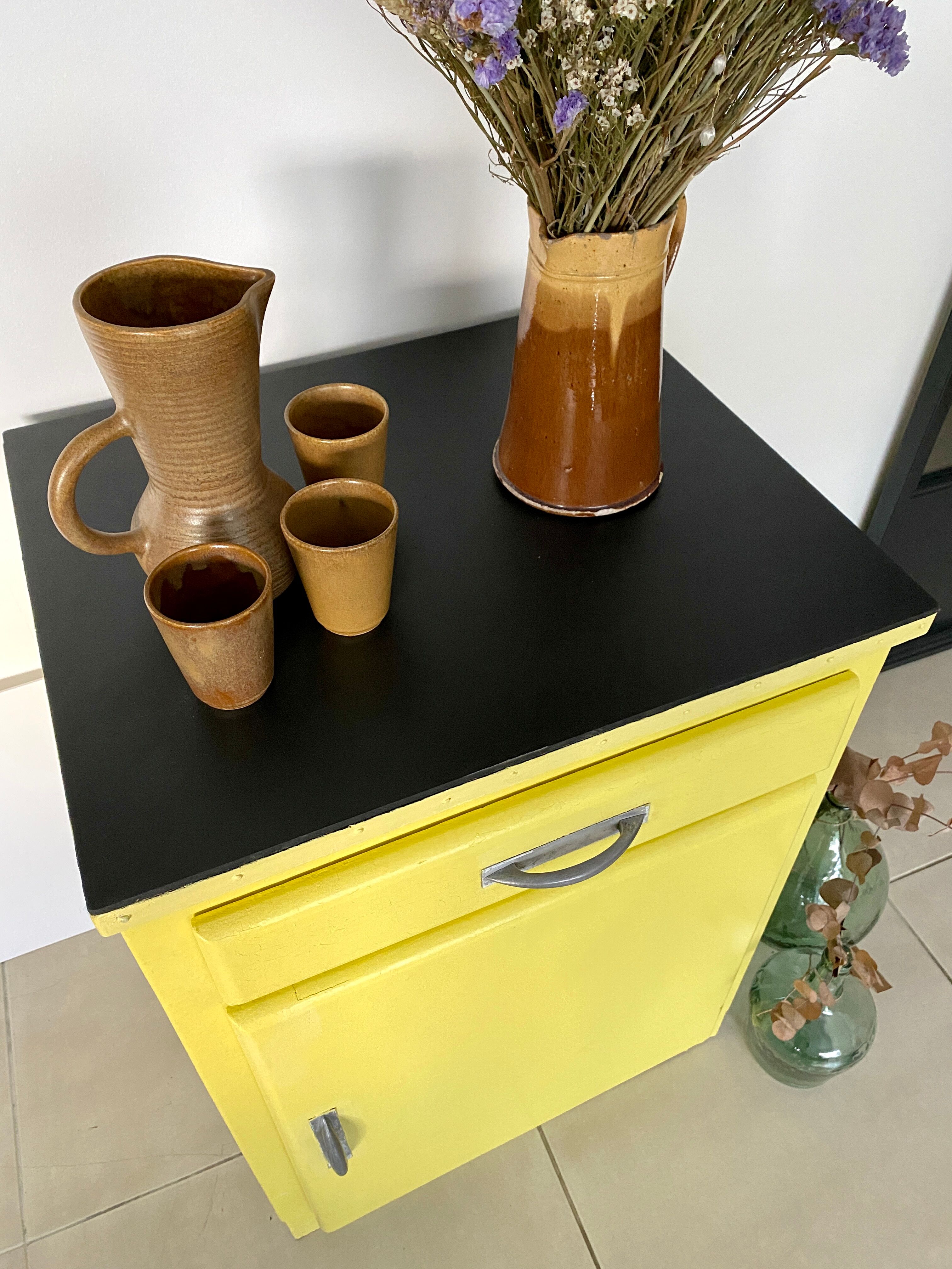 Old yellow vintage jam maker