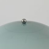 Rare Panthella table lamp by Verner Panton with a chrome base and grey shade.