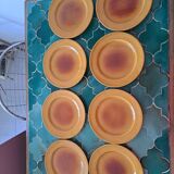 8 vintage mustard yellow ceramic plates