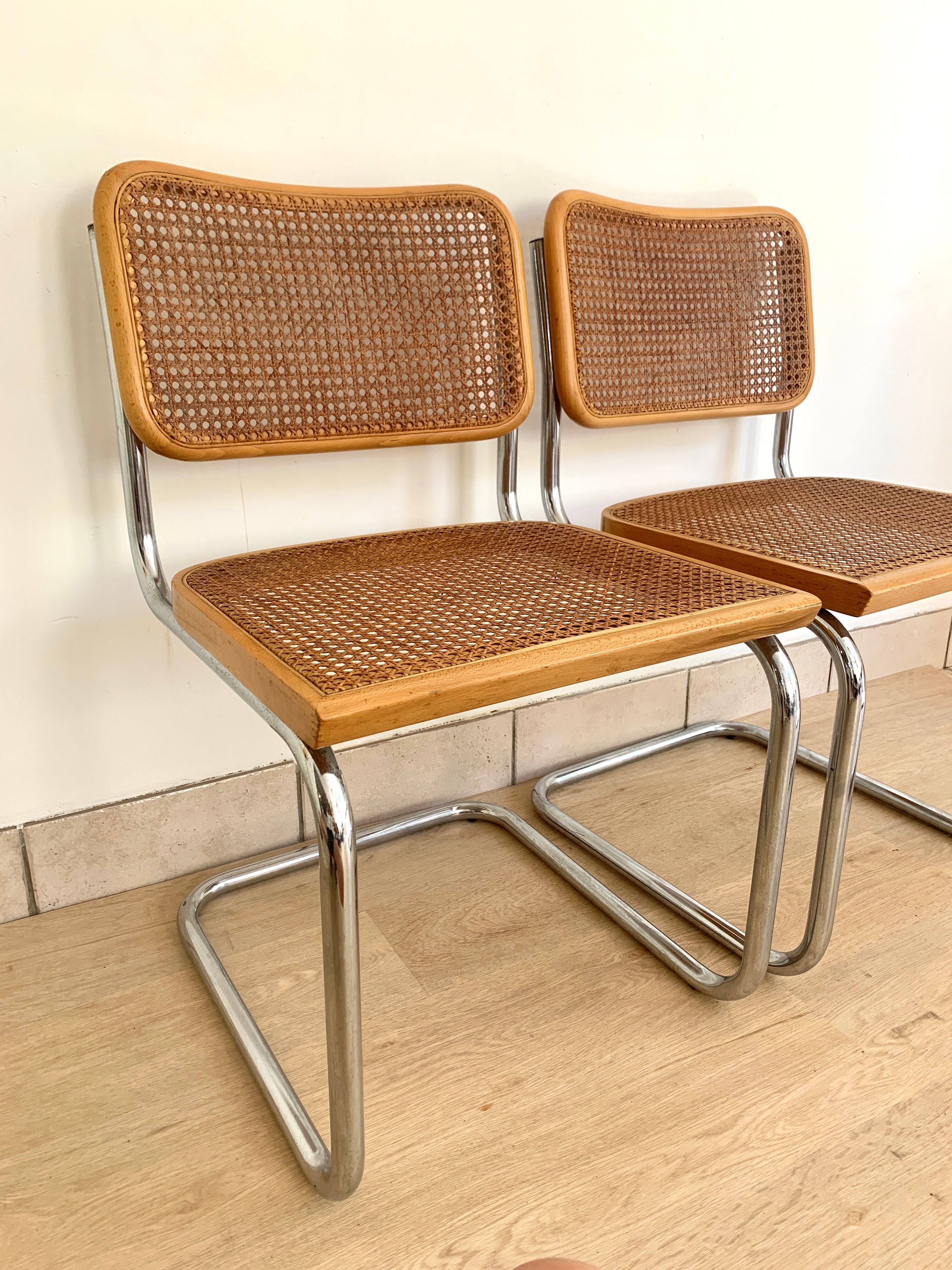 Set of 4 chairs Cesca B32 by Marcel Breuer
