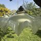 Vintage pleated glass lace lampshade ceiling light