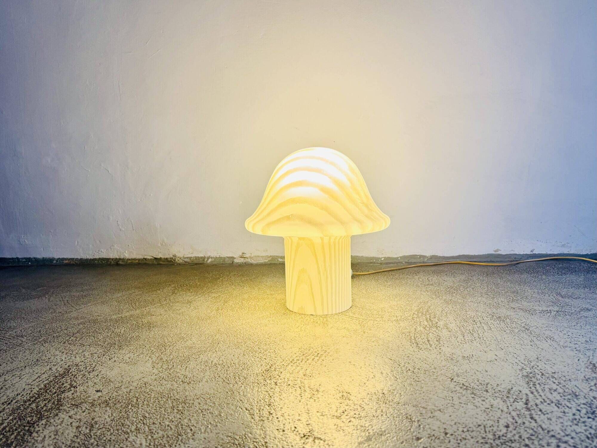 Large Model Glass Mushroom Table Lamp By Peill & Putzler, Germany 1960S