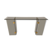 Console smoked glass and brass, 1970s