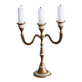 3-spoke candlestick in brass and mother-of-pearl