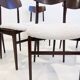 Set of six mid-century Italian wooden dining chairs.