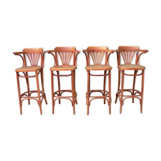 Set of 4 bar stools wood