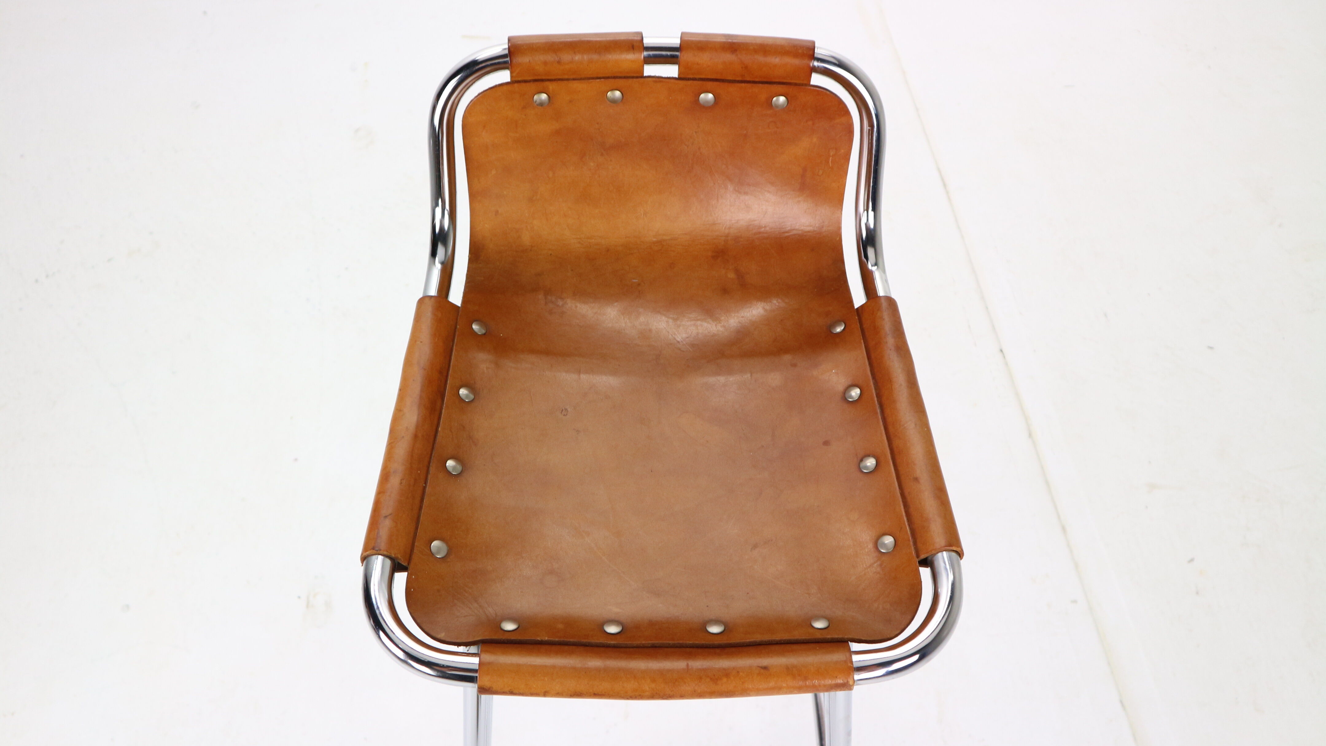 Set of 4 leather barstools