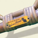 Low Varnished Rattan Armchair by Audoux-Minnet - Golfe-Juan, 1950s-1960s