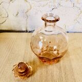 Vintage pink glass liqueur set