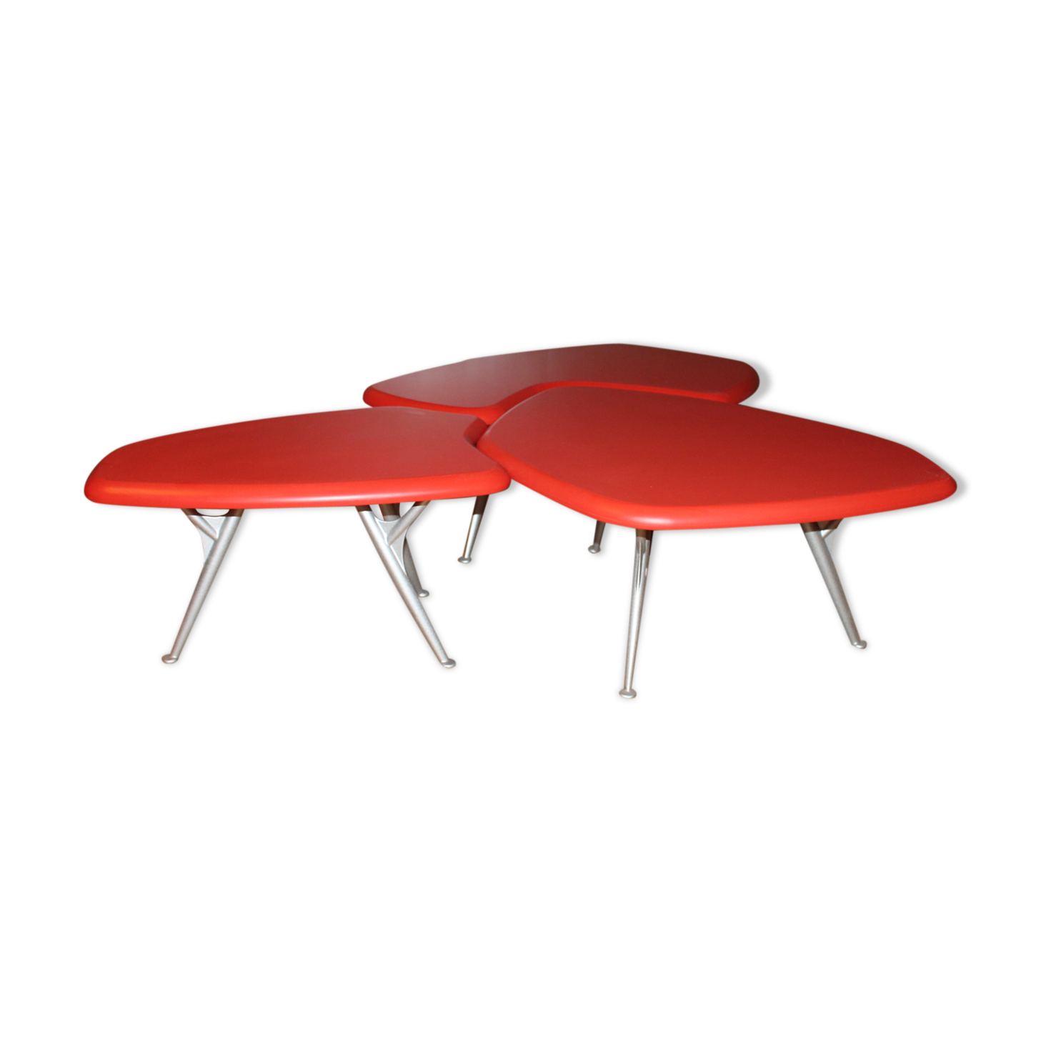 Set of 3 tables low Shu by Roderick Vos for Linteloo