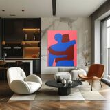 Figurative painting "can i hold you" contrast version 100x81 signed Bodasca