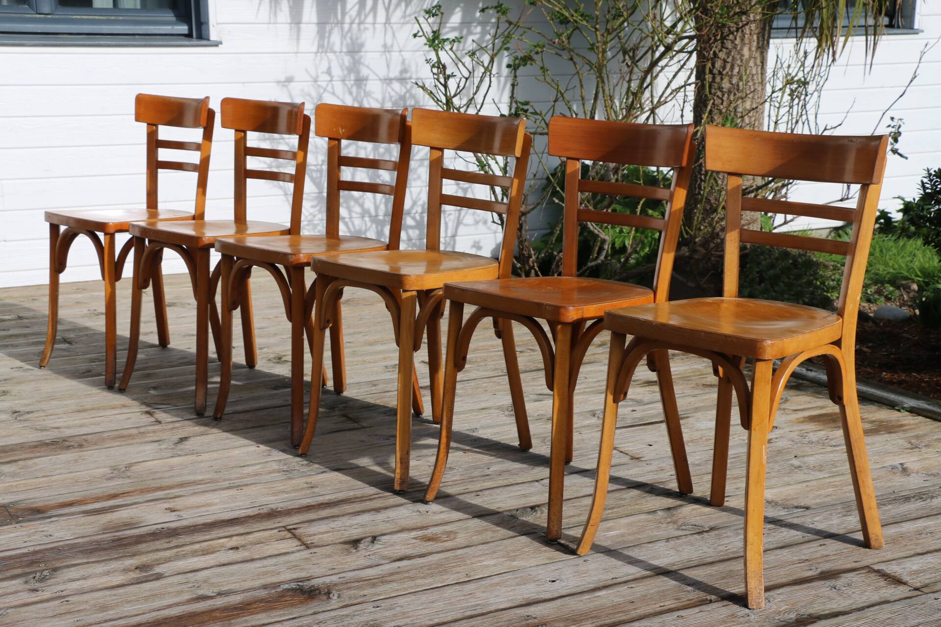10 chaises BAUMANN N°29 hêtre clair