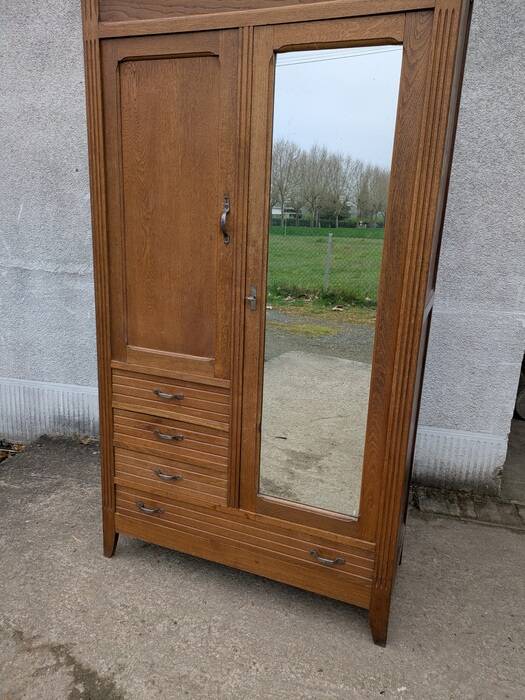 Parisian armoire style oak wardrobe