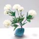 Teal Lacquered Ceramic Tulip Vase / Pen Holder by Giacomo Onestini for Ernestine Salerno