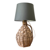 Vintage rattan Dame Jeanne lamp