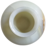 Flattened alabaster ball vase