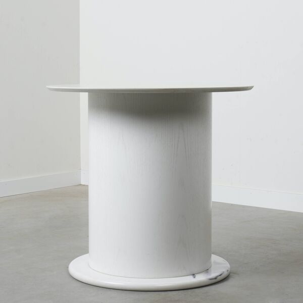 Table à manger ronde en marbre de Carrare, années 1970