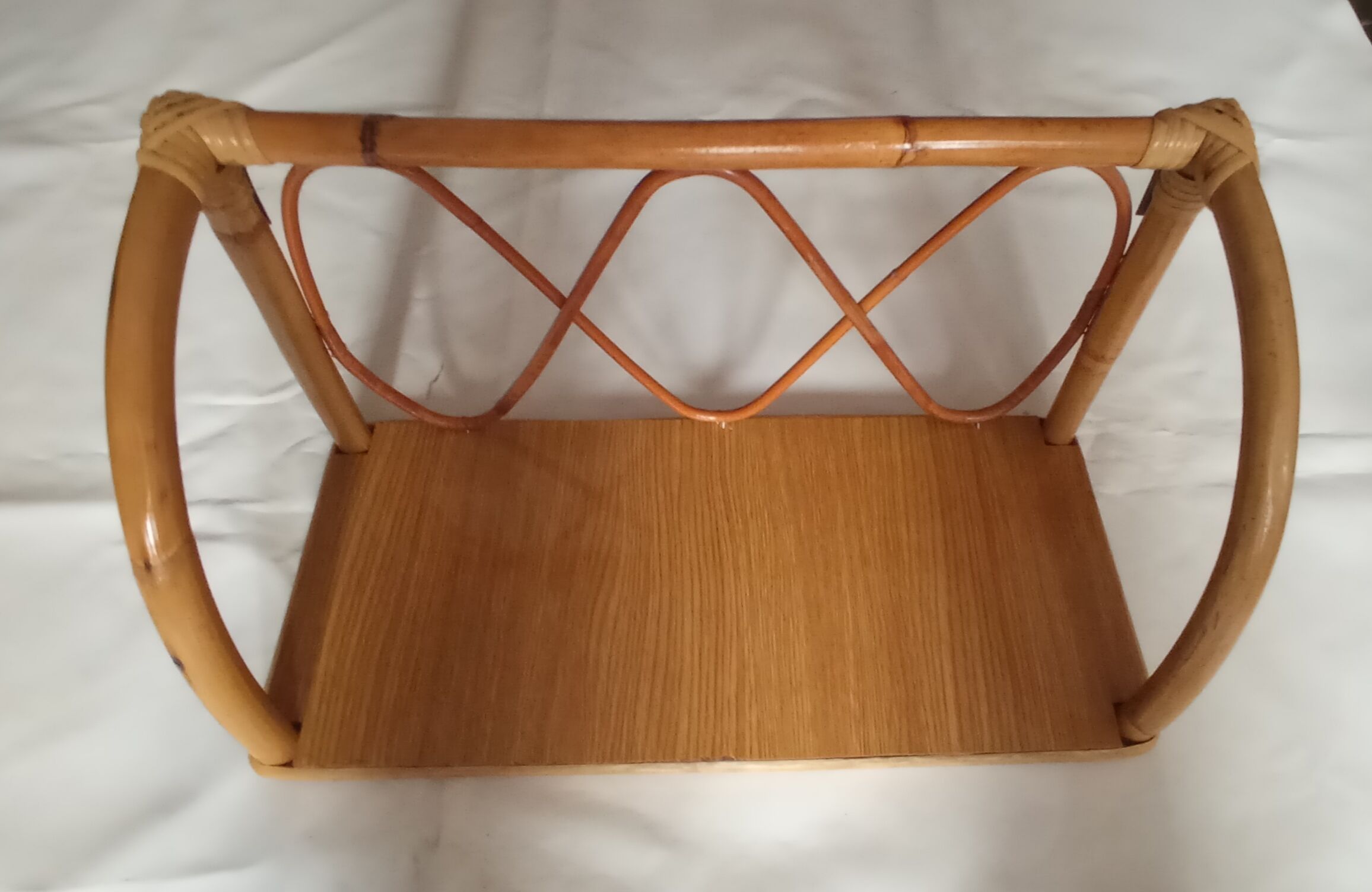 Pair of vintage bamboo shelves