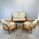 Seating set by Dyrlund, teak and leather, 1960s