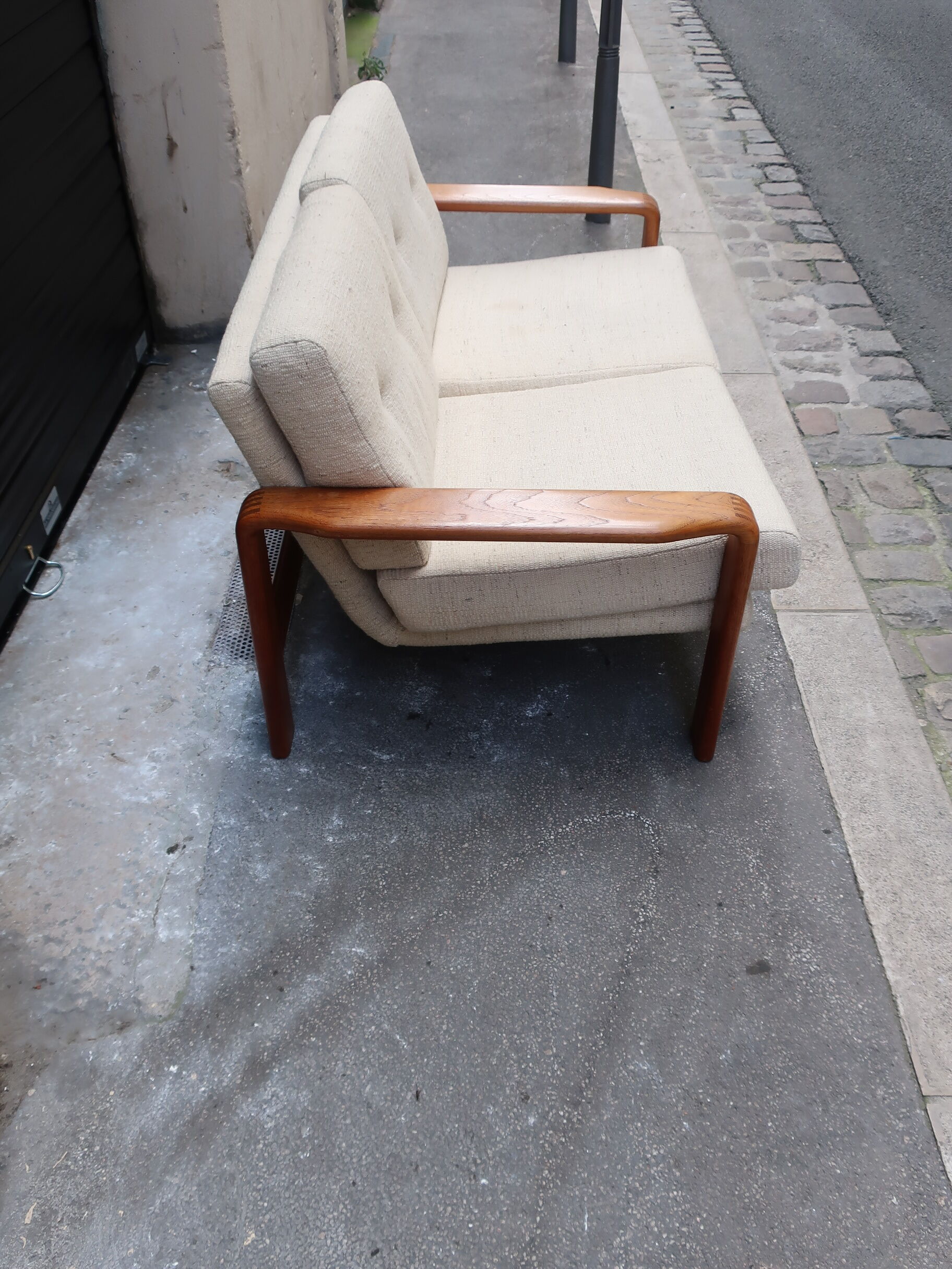 Scandinavian sofa in teak two-seater 60s