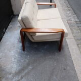 Scandinavian sofa in teak two-seater 60s