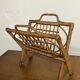Vintage folding rattan magazine rack