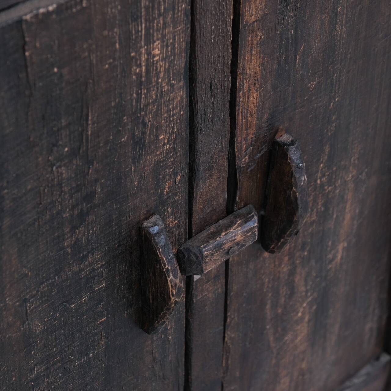 Antique Primitive Wooden Side Cabinet or Console