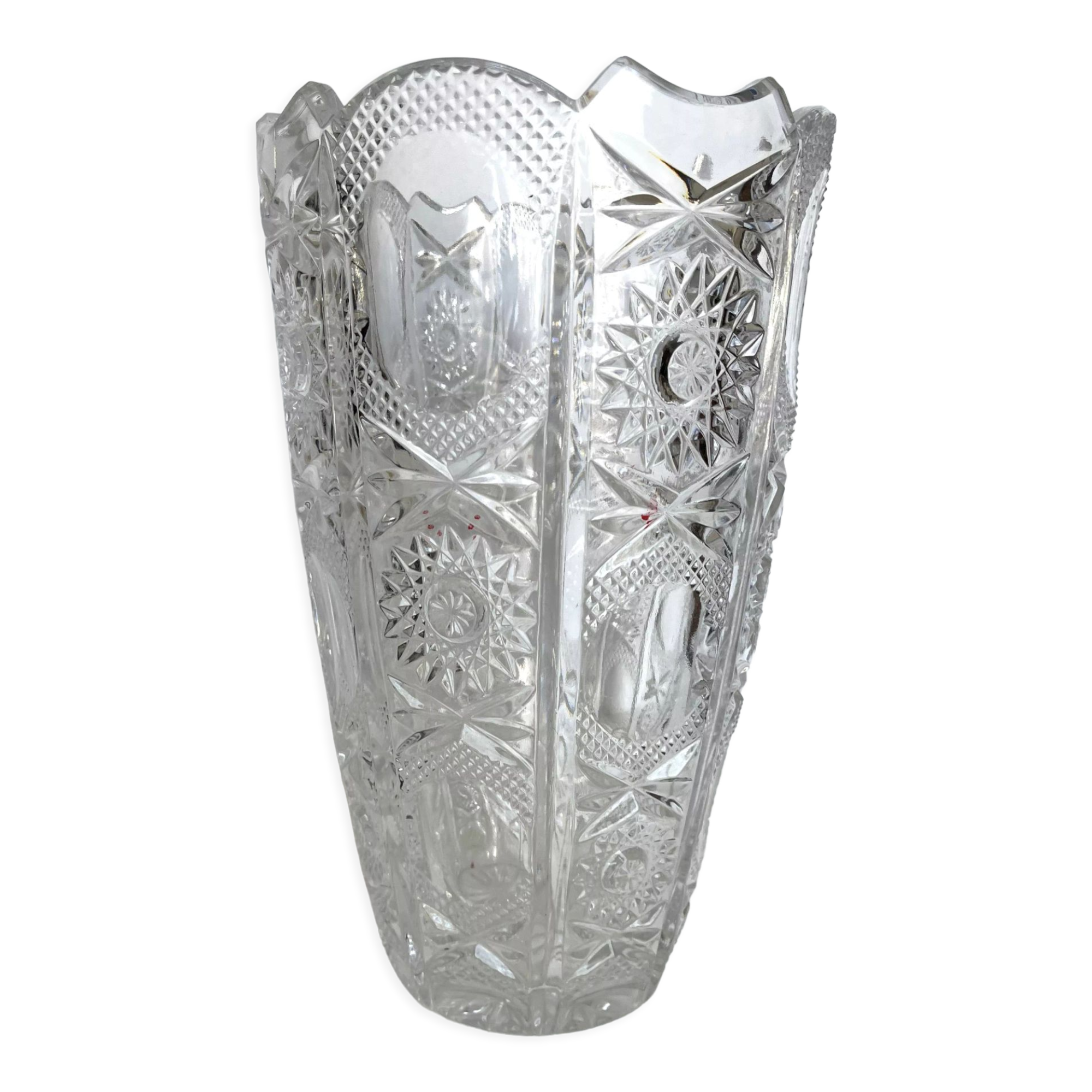 Carved crystal vase