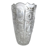 Carved crystal vase