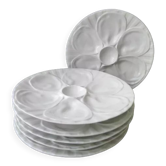 Set of 6 oyster plates in white porcelain Pillivuyt