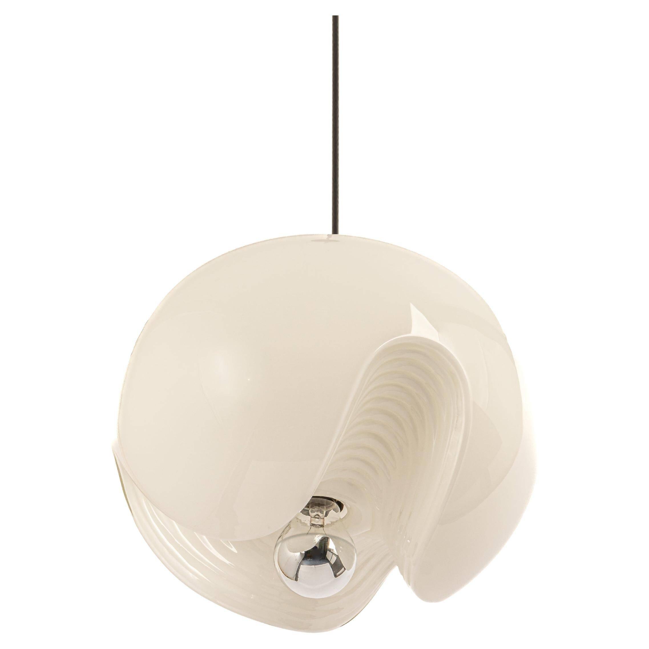 Opaline glass pendant lamps by Peill & Putzler, Germany, 1970s