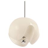 Opaline glass pendant lamps by Peill & Putzler, Germany, 1970s