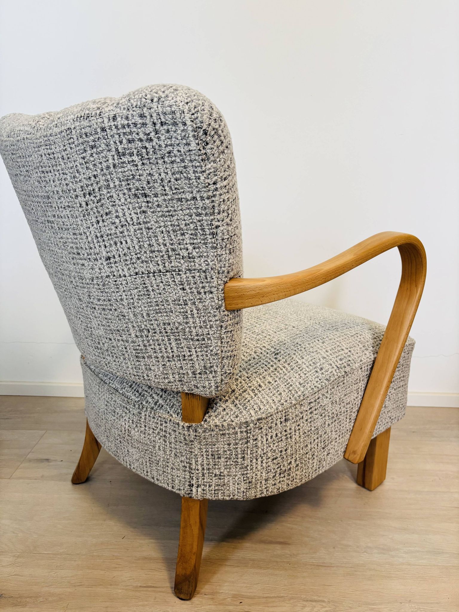 Fully Restored Vintage Lounge Arm Chair by Jindrich Halabala H-237, 1950’s