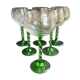 Lot de 6 verres à vin blanc d’Alsace cristal soufflé et taillé XXème