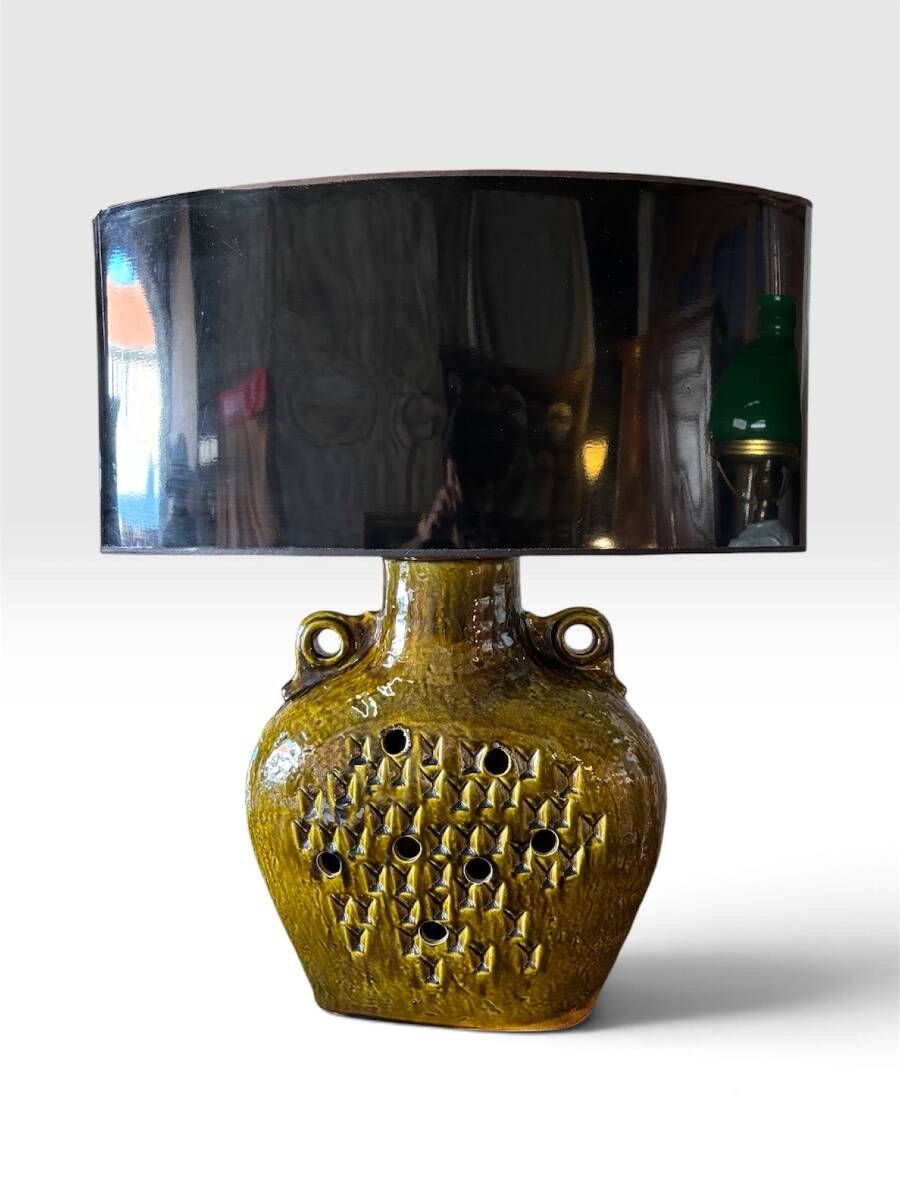 Large Ceramic Lamp Fat Lava (1960s-1970s)