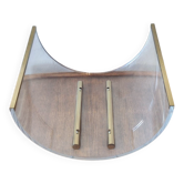 Italian magazine rack in acrylic and solid brass, 1970s