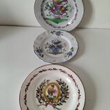 Trio of plates with rooster - Eastern earthenware