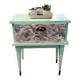 Vintage bedside table with compass feet