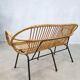 Banc en rotin par Rohe Noordwolde 1960
